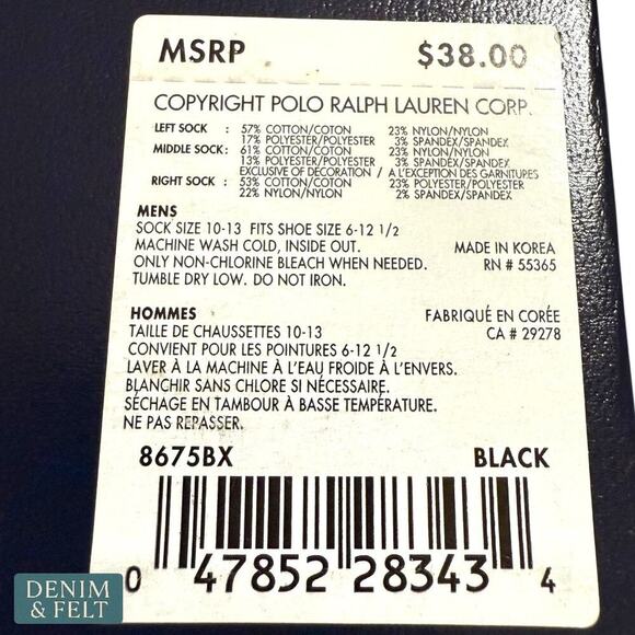 Polo Ralph Lauren Sporty Skier Bear 3-Pack Gift Boxed Men’s Crew Socks NEW/NIB!! - Picture 7 of 7